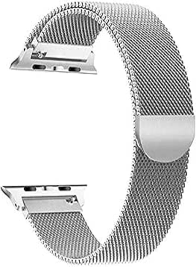 Generic Compatible for Apple Watch Band 42mm 44mm, Stainless Steel Sport Wristband Loop Replacement with Strong Magnetic Closure Strap for iWatch Series1,2,3,4 Silver